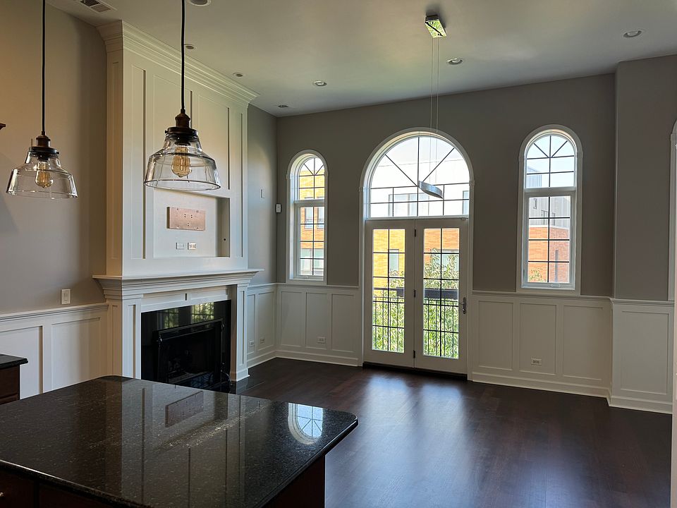 Living room and gas fireplace.