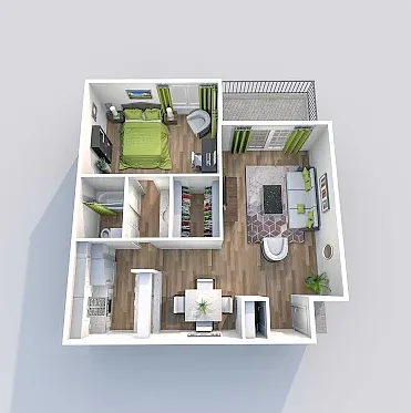 Floor plan 1 Bedroom 1 Bathroom