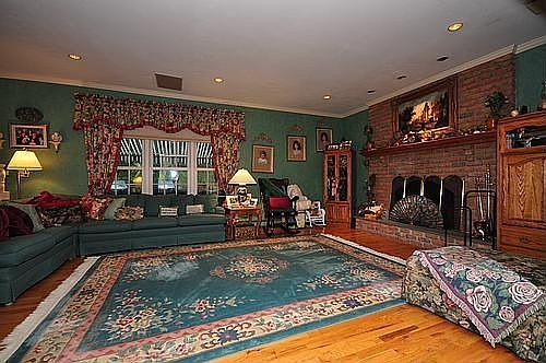 Family room with fireplace