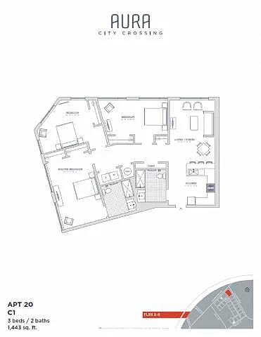 Floor plan Aura at City Crossing - C1