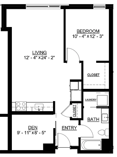 Floor plan 1 Bed 1 Bath