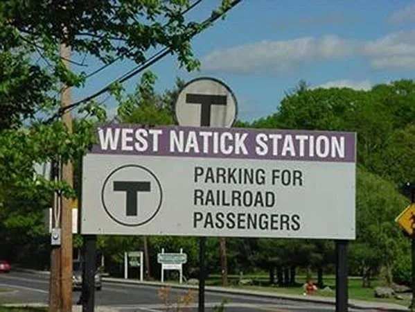 West Natick Station across the street - 10-15 minute walk