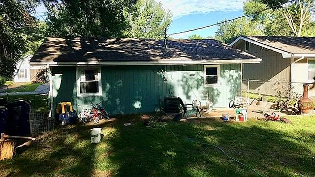 Back of house, patio and backyard