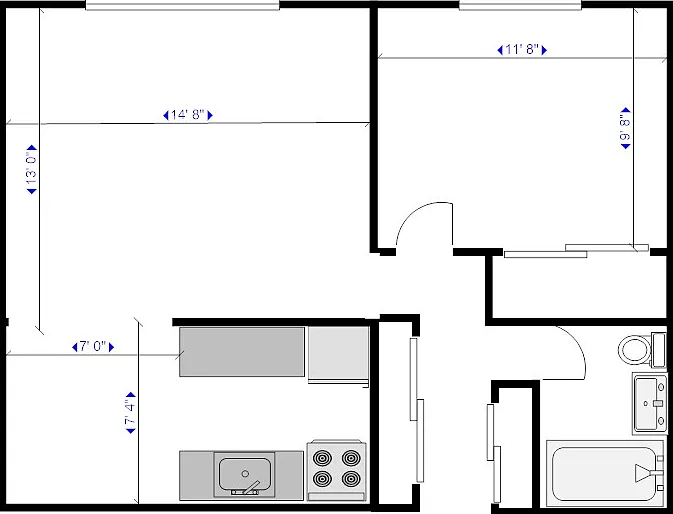 1 bed, 610 sqft, $2,345 — Photo 2