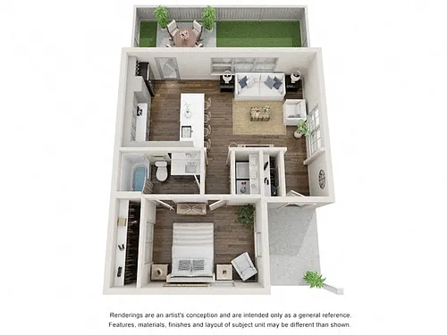 Floor plan 1 Bed Alder Twin