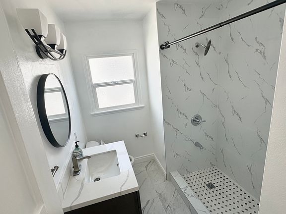 Brand New Bathroom Shower, Sink, Flooring