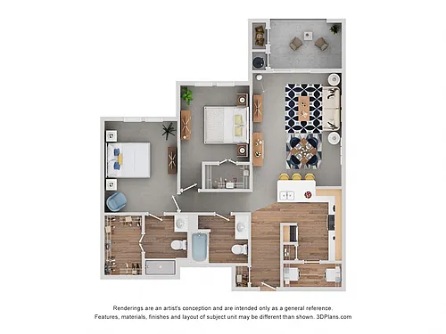 Floor plan Two Bedroom - Dorsey
