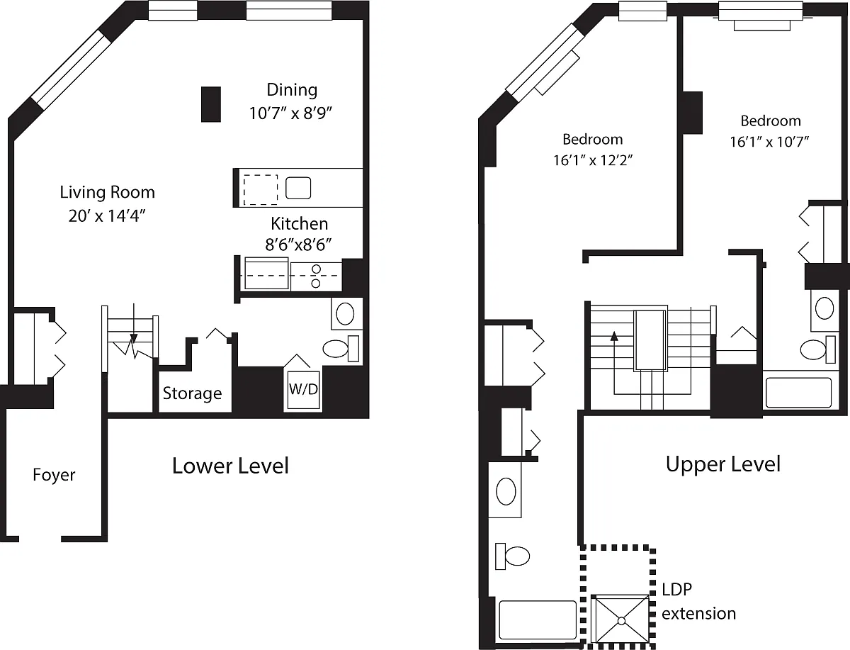 Floor plan LD, LDP with extension
