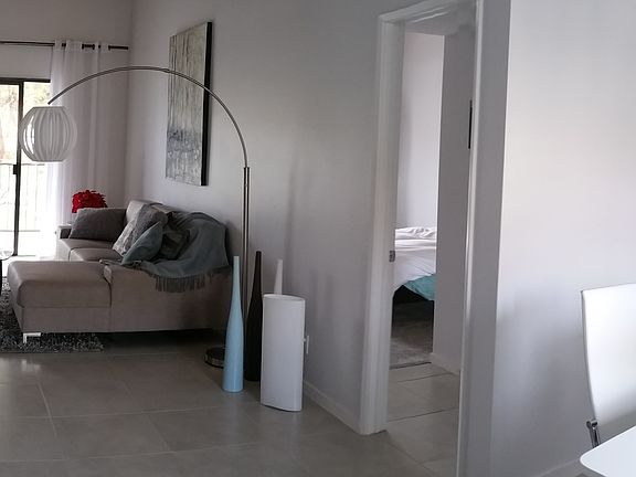 Panoramic view inside of condo