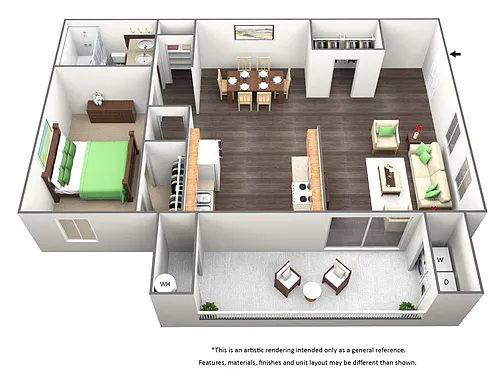 Floor plan One Bed One Bath - A1