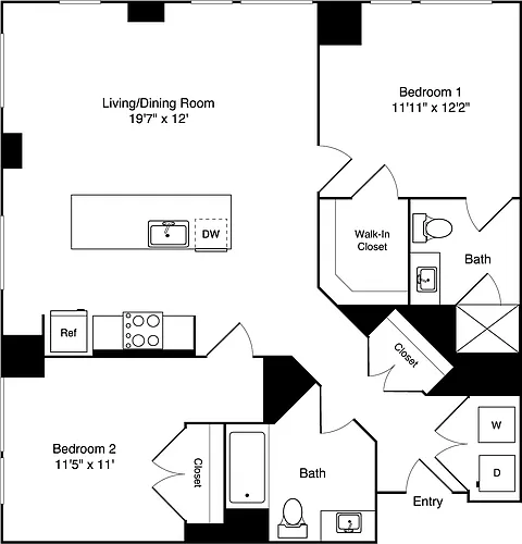 Floor plan 2 Bedroom C