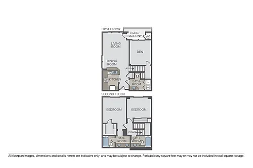 Floor plan Ellington + Den Townhome