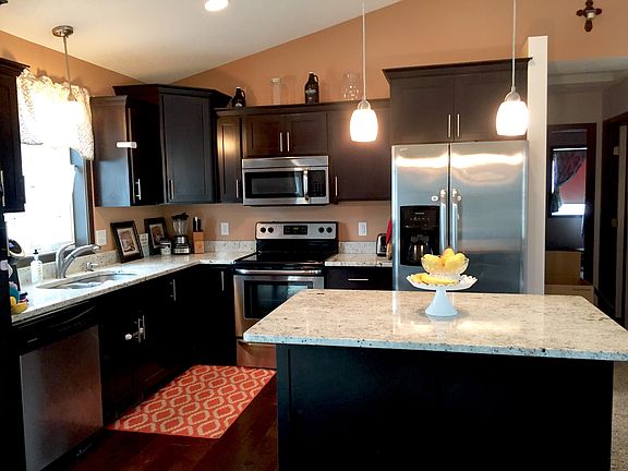 Cappuccino cabinets, granite