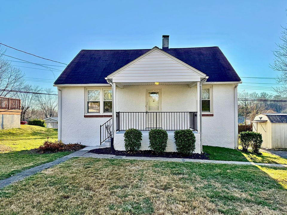 Covered front porch on a quiet dead-end street