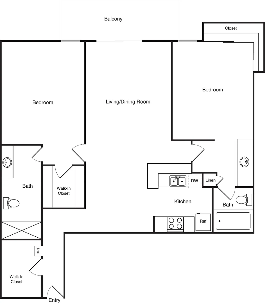 Floor plan 2 Bedroom D
