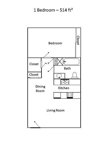 Floor plan 1 Bedroom