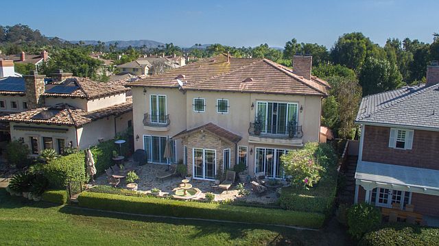 Aerial of back of the house 