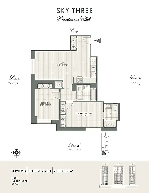Floor plan Tower 3 H-line