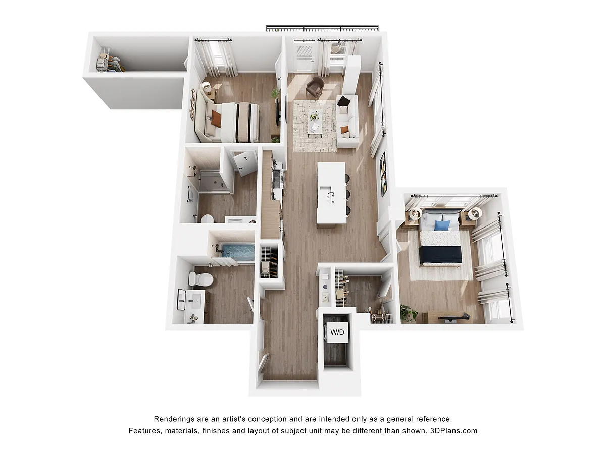 Floor plan 2 Bedroom D12
