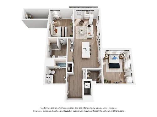 Floor plan 2 Bedroom D12