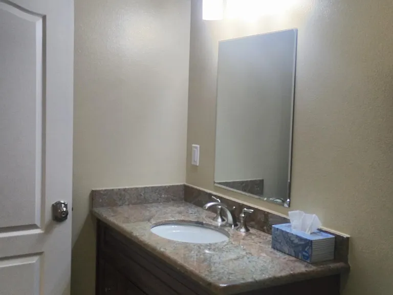 Bathroom sink and mirror