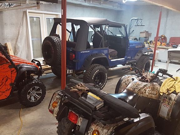 Spacious garage fits 4 cars