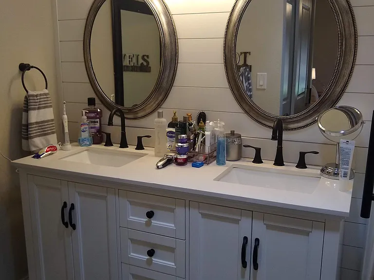 Master bedroom double vanity