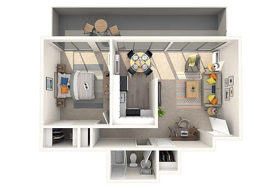 Floor plan One Bed/One Bath