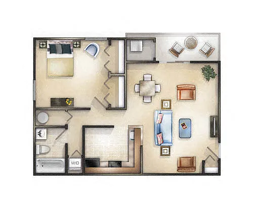 Floor plan 1 Bedroom
