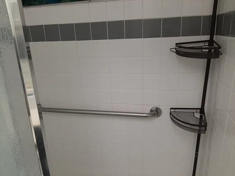Inside master bath is standing shower only