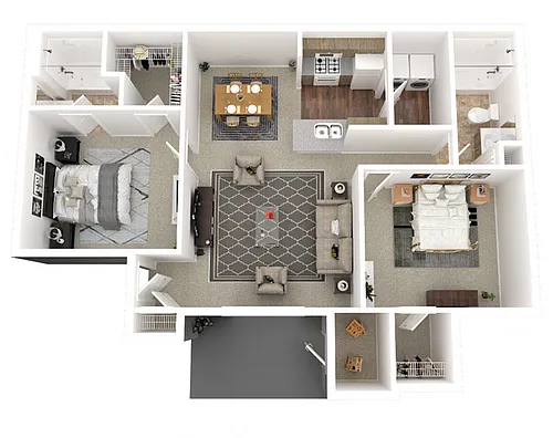 Floor plan 2BR x 2BA