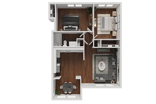 Floor plan 2 Bed 1 Bath B1