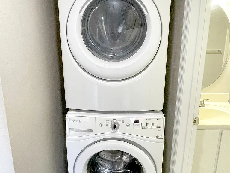 In-unit laundry and dryer.