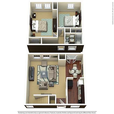 Floor plan 2Bedroom 1Bathroom Townhome