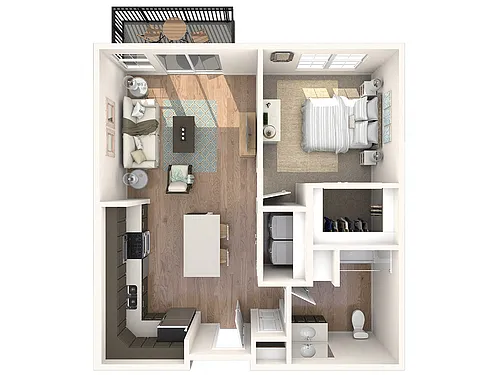 Floor plan One Bedroom 11HA
