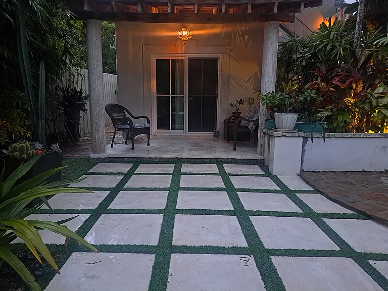 Private patio off kitchen