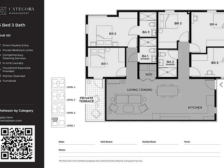 5 bed 3 bath - Type A 5 bed 3 bath - Type A