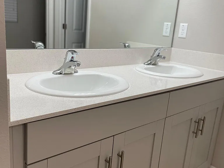 Master bathroom double sink