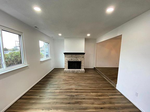 Large living space with fireplace