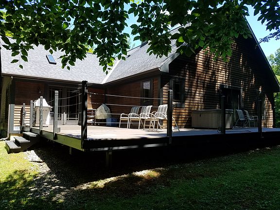 Back deck with hot tub