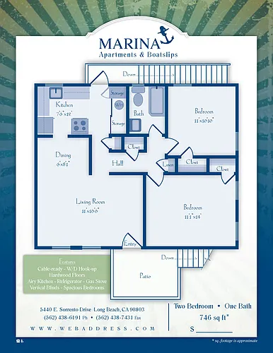 Floor plan Two Bedroom/ One Bath