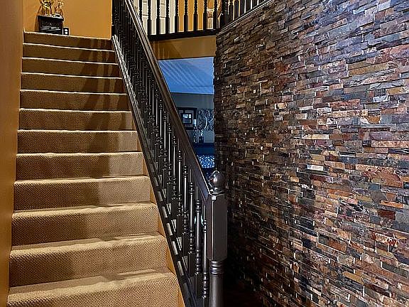 Stair case and Slate wall