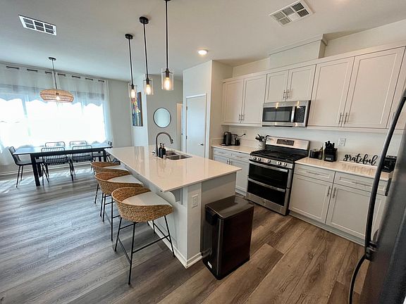 Closer view of the kitchen