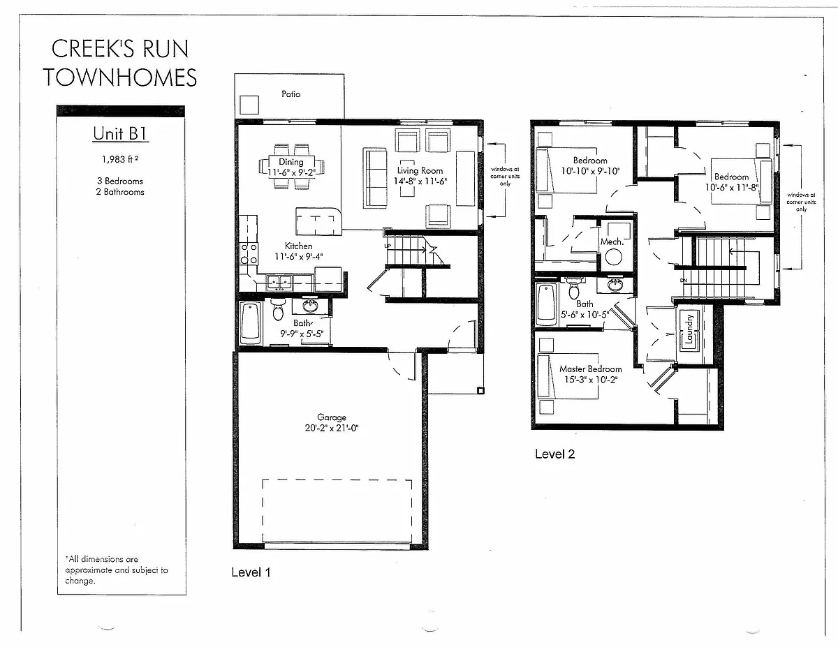 Floor plan 3 Bedroom (a60)
