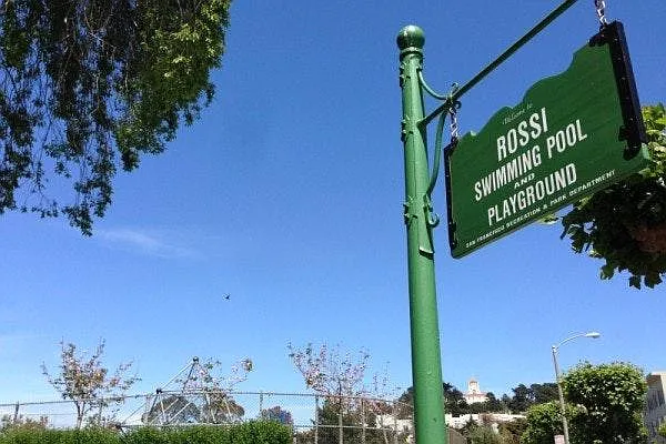 Rossi playground and pool i s2 blocks away, with a baseball diamond and a huge field for sports