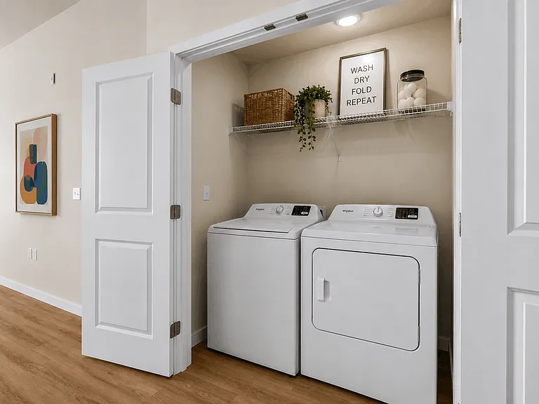 In-home washer and dryer for added convenience at 27 West Apartments.
