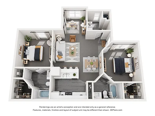Floor plan B1 Pelican - 2 Bedroom, 2 Bathroom