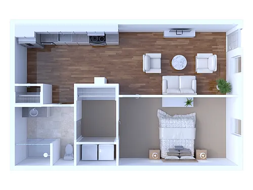 Floor plan New - 1 Bedroom/1 Bathroom-673 to 699