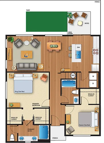 Floor plan Farmstead II 2x2b Cottage