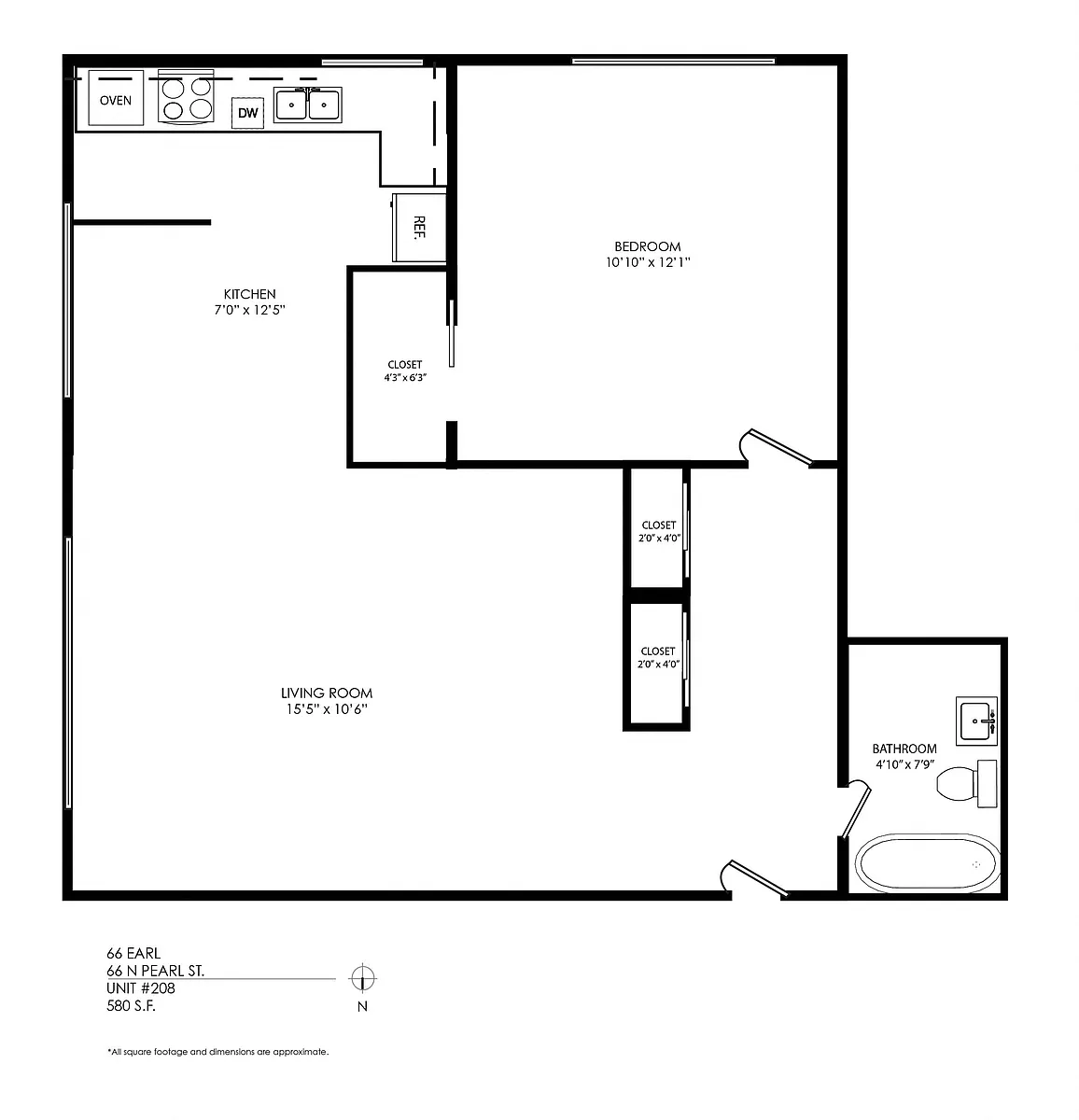 Floor plan 1 Bedroom 1 Bath